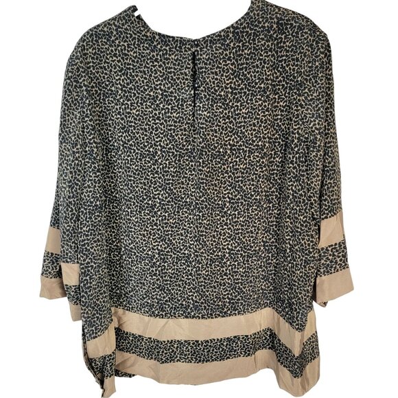 Vintage 70s Animal Print Set Women Plus 22 Black Gold Blouse Top Skirt Formal 2X - Picture 10 of 16